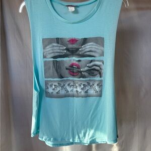 Aqua Graphic Tank Top